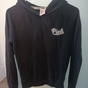 Victoria's Secret Black Hoodie with Pink Logo